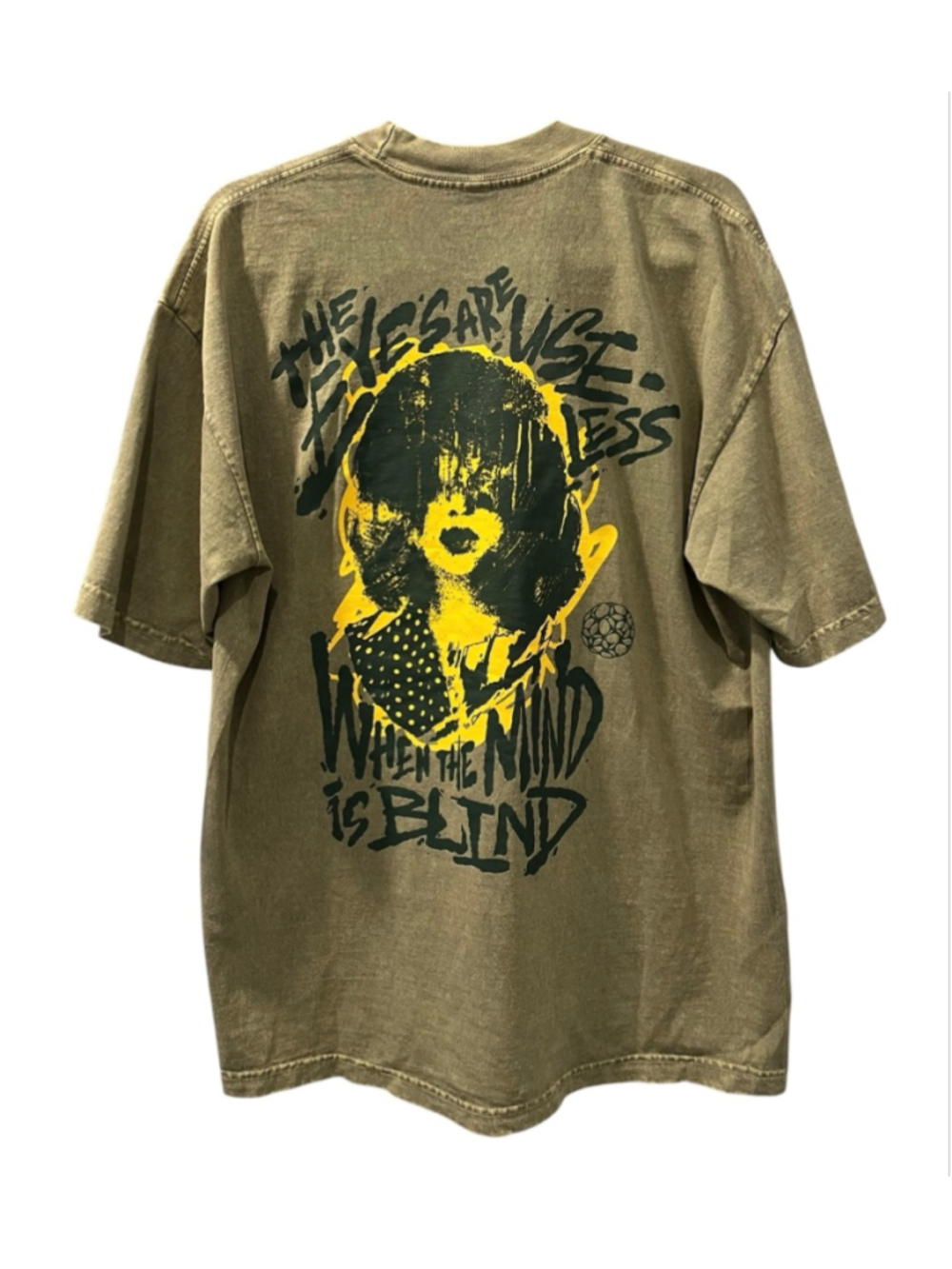 RSVP Creates Eyes Graphic T-Shirt Green 1/18 Rare Punk Cyber Y2K Size Large Men